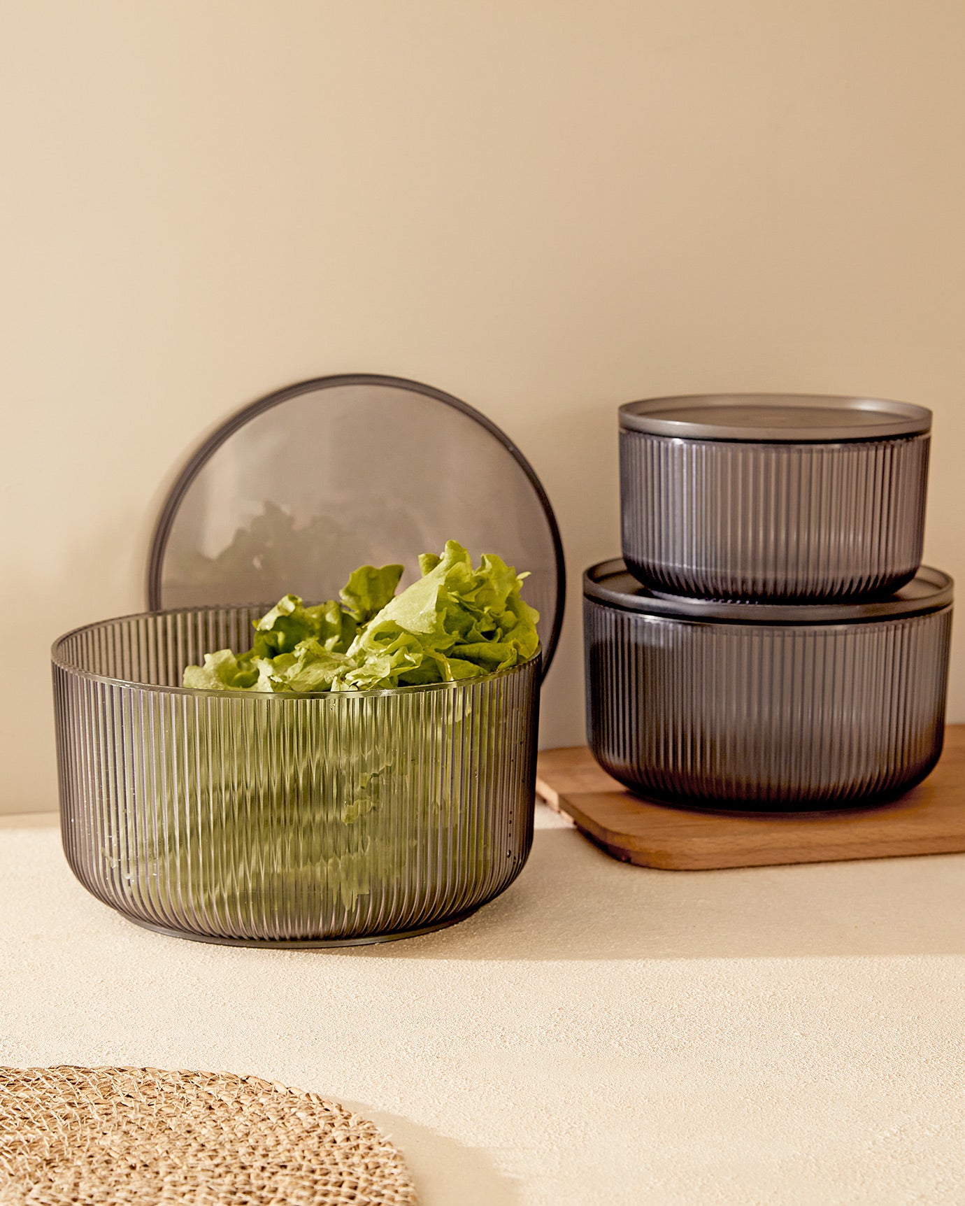 3-Piece Food Storage Container Set for Kitchen Organization