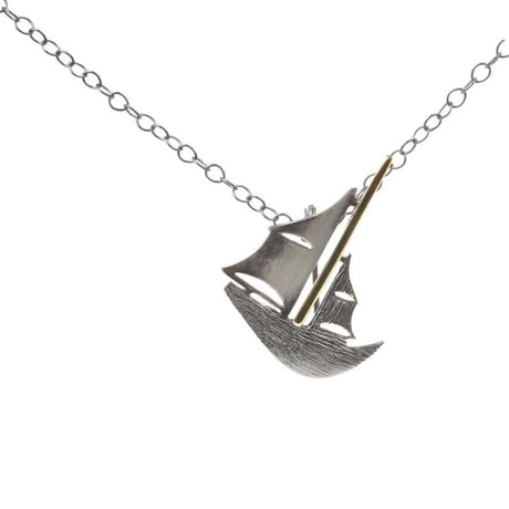 925 Sterling Silver Handcrafted Sails of Hope Brooch Necklace