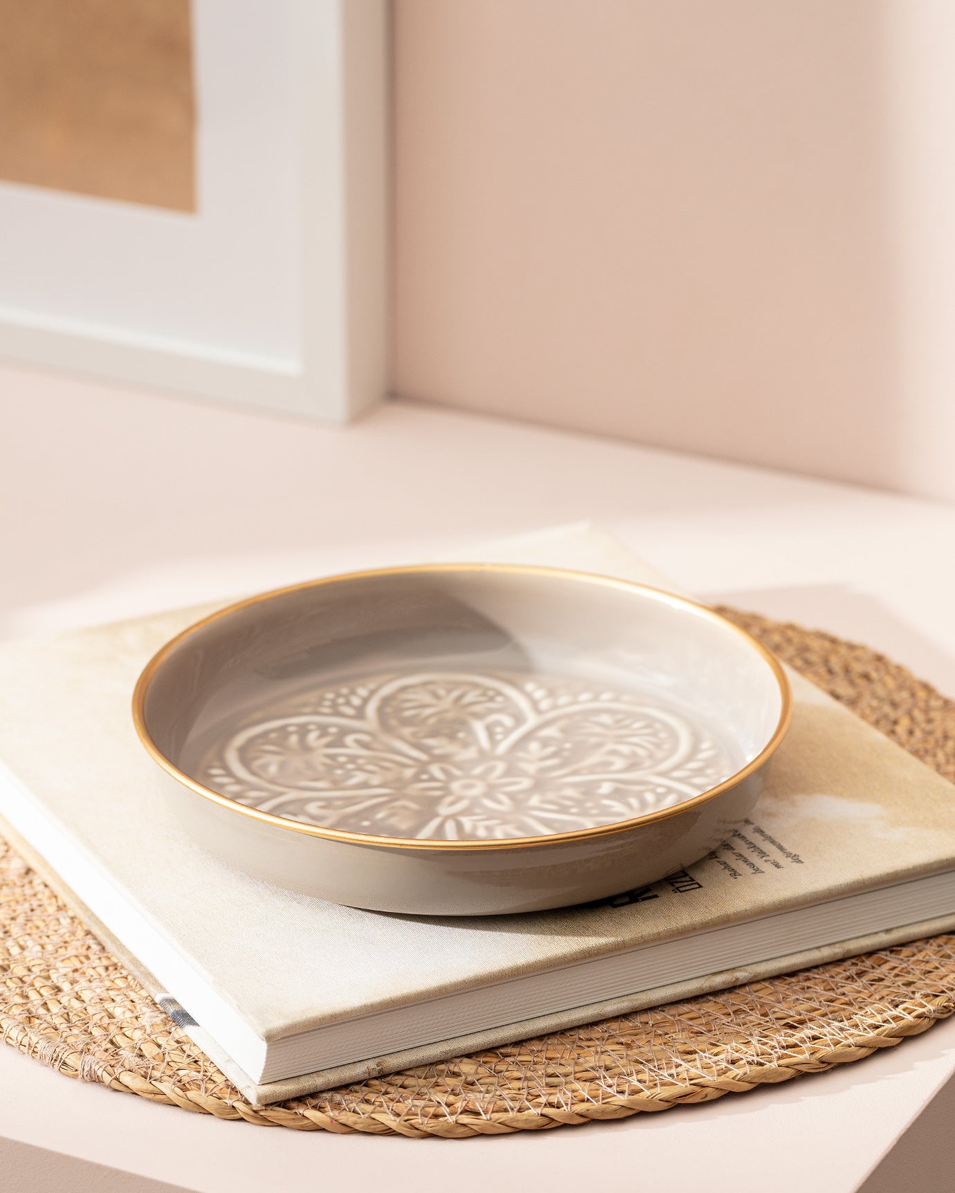 Madeleine Gray Metal Decorative Plate