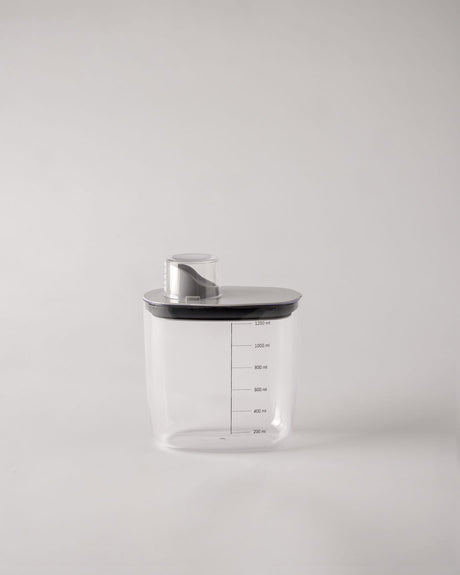 Soft Grey Food Storage Container with Lid - 1300 ml Kitchen Pantry Organizer