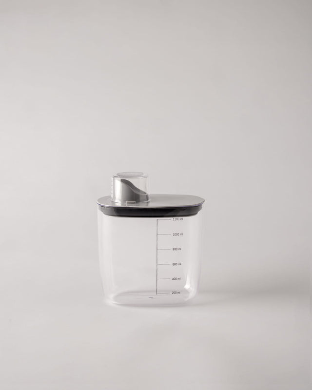 Soft Grey Food Storage Container with Lid - 1300 ml Kitchen Pantry Organizer