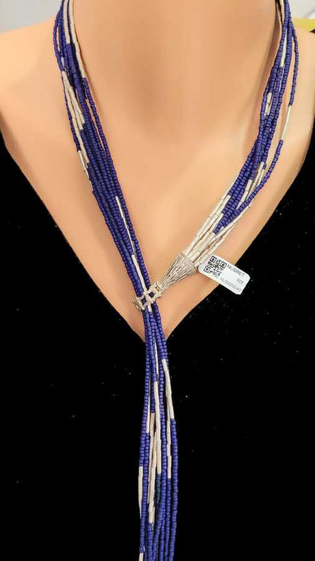 925 Sterling Silver Lapis Lazuli Articulated Necklace
