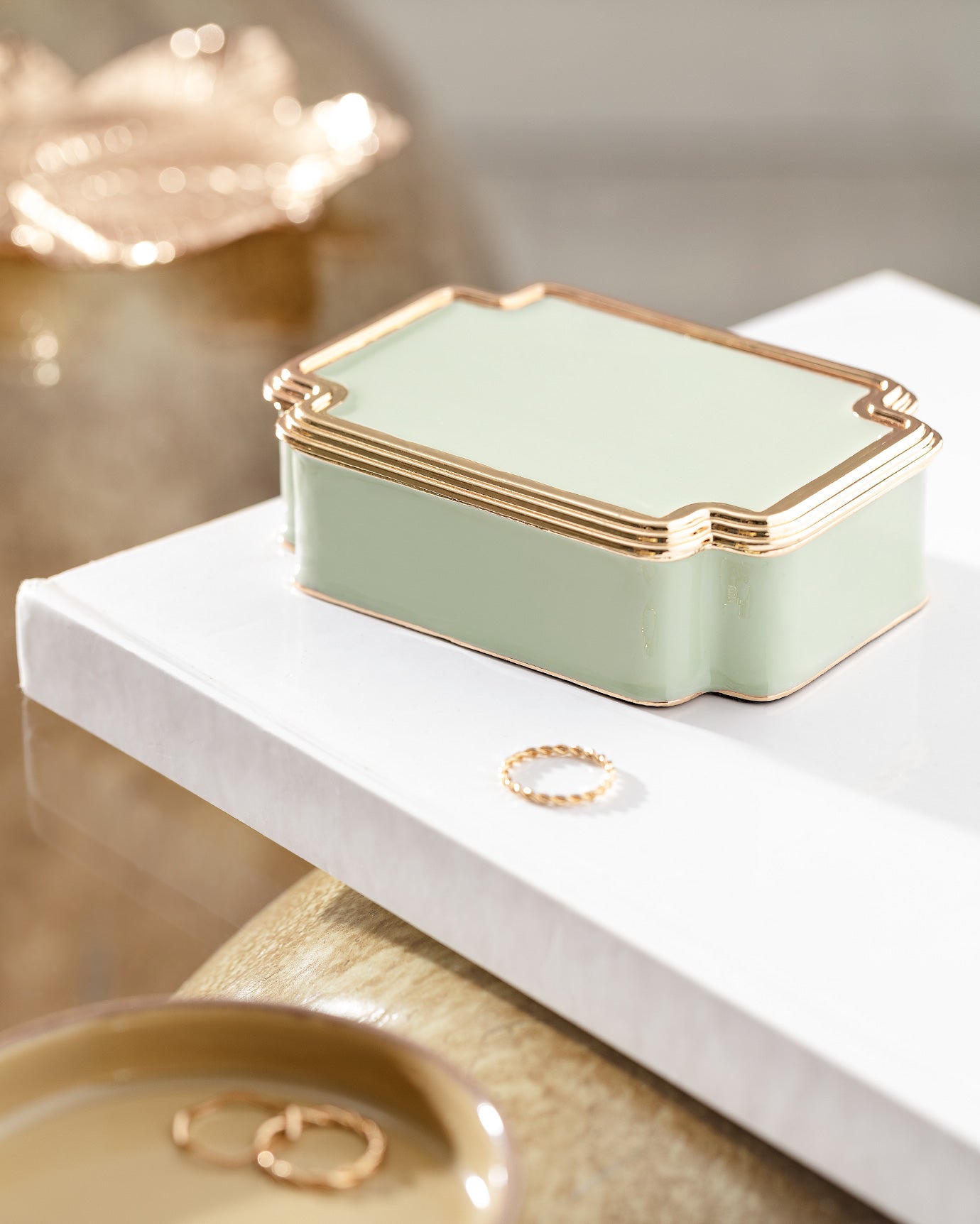 Metal Storage Box - Modern Soft Green Design