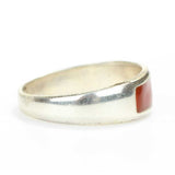 925 Sterling Zilveren Heren Trouwring - Rood Emaille Ontwerp