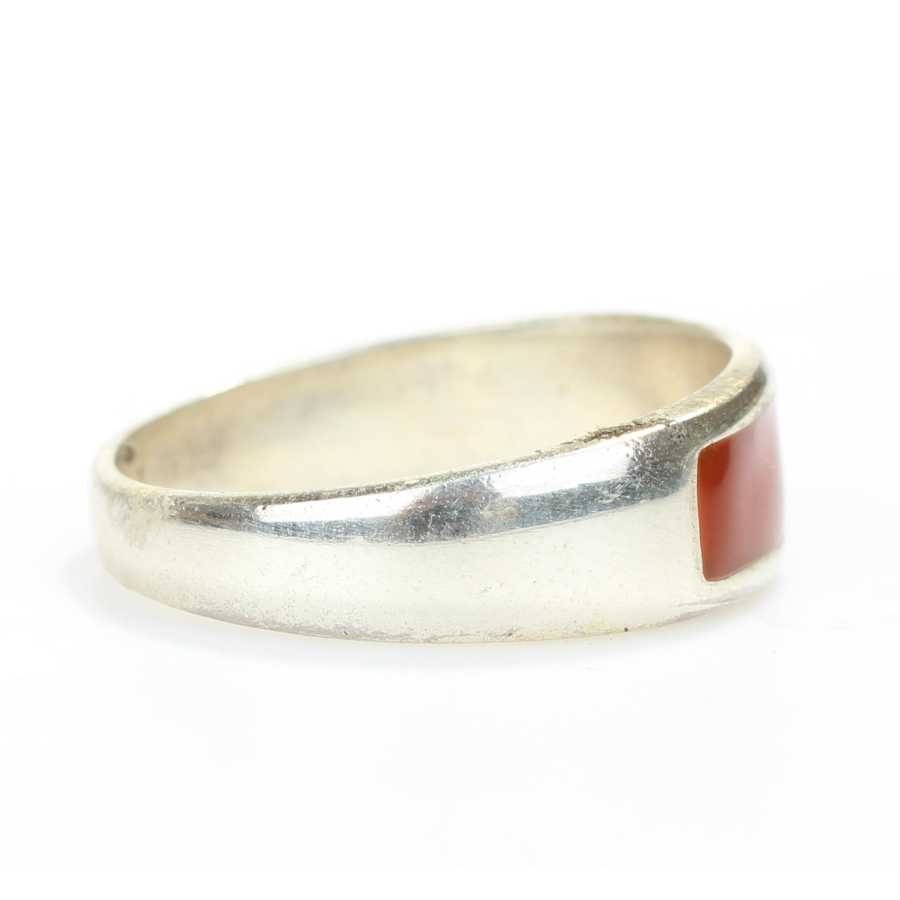 925 Sterling Zilveren Heren Trouwring - Rood Emaille Ontwerp
