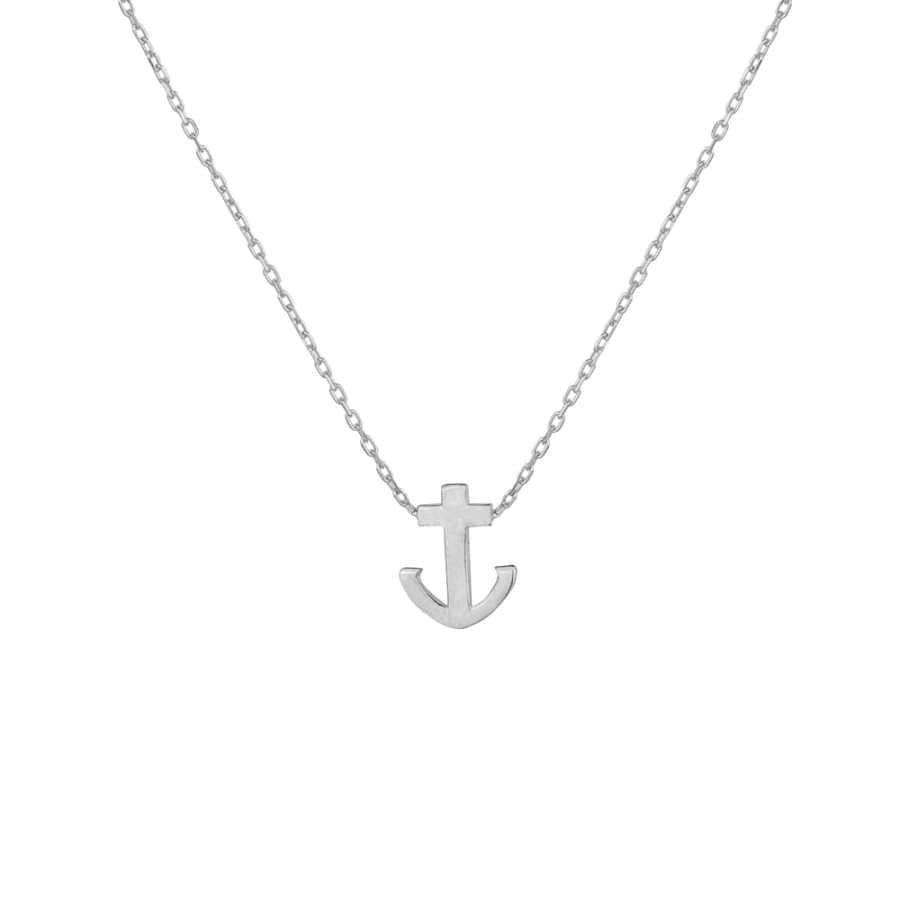 Sterling Silver Anchor Pendant Necklace - Nautical Charm