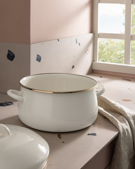 Montferry 24 cm White Cooking Pot - Durable Kitchen Cookware