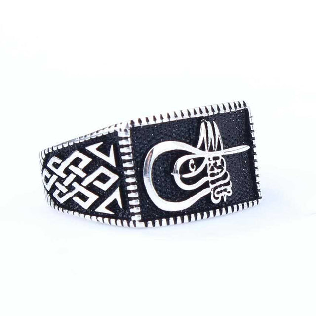 Sterling Silver Men's Ring - Ottoman Tughra Calligraphy Seal