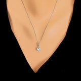 925 Sterling Silver Round Brilliant Zircon Pendant Necklace