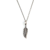 Sterling Silver Feather Pendant Necklace - Minimalist Design