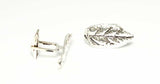 Men's 925 Sterling Silver Leaf Design Cufflinks