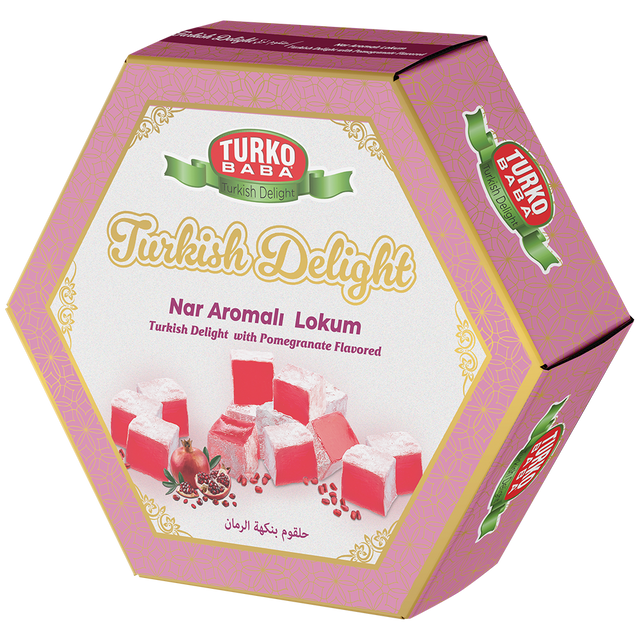 TURKOBABA Professional Pomegranate Turkish Delight Loaf - 250g