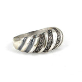 Professional 925 Sterling Silver Engraved Grooved Ring