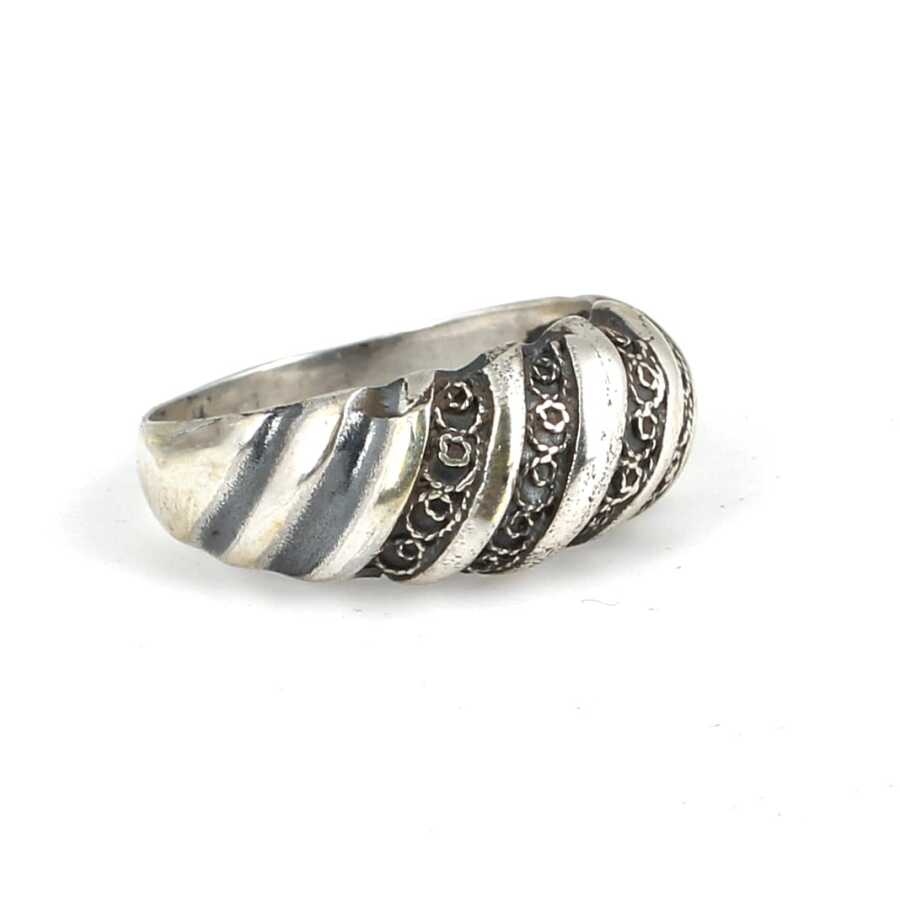 Professional 925 Sterling Silver Engraved Grooved Ring