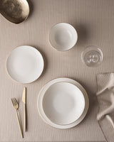 New Bone China 6-Person Dinner Set - White & Gold Elegance