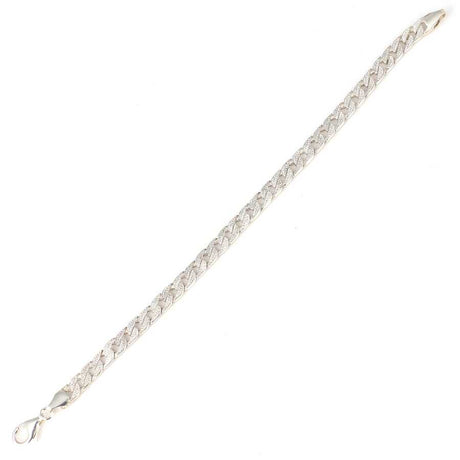 Sterling Silver Patterned Gourmet Chain Bracelet