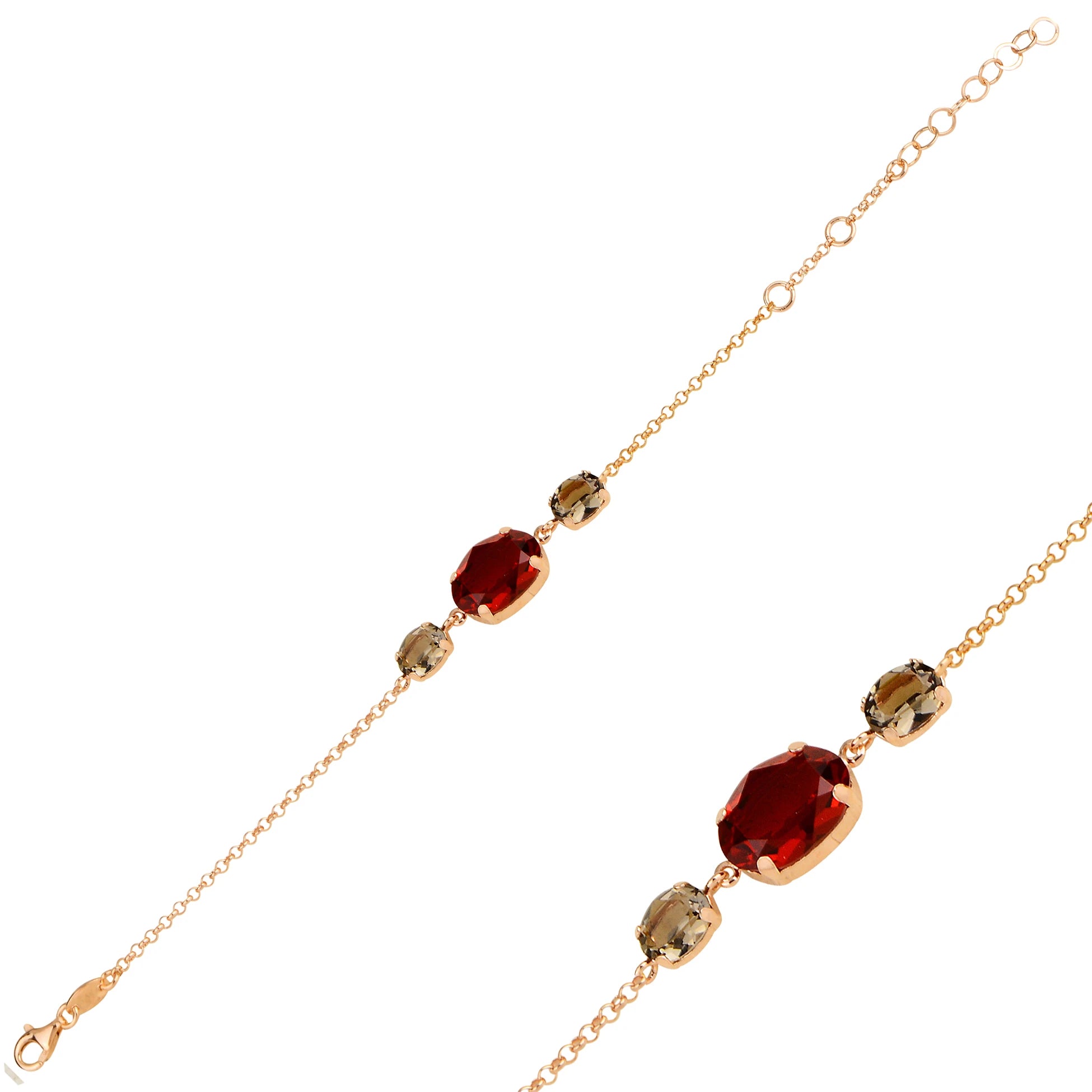 Oval Cut Crystal Bracelet - Dazzling Elongated Link Design