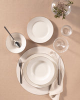New Bone China 6-Person Dinner Set - Gold & Platinum Rim