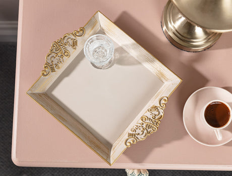Versatile Rectangular Plastic Serving Tray - Barroco Inspired Design