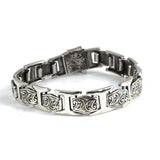925 Sterling Silver Articulated Bracelet - Intricate Pen Engraved Design