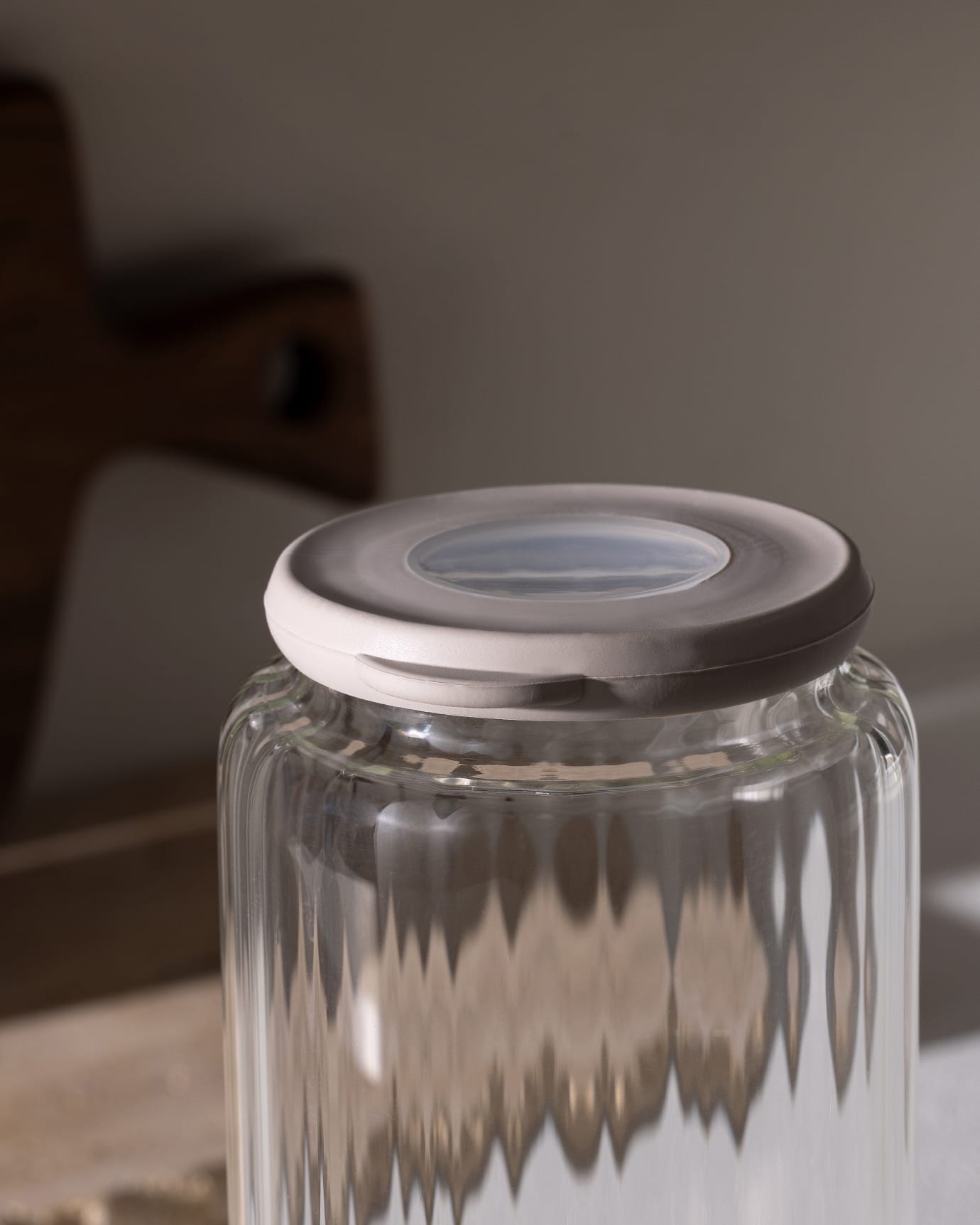 Airtight Borosilicate Glass Food Storage Jar, 1200 ml Kitchen Canister