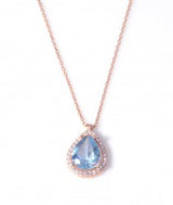 Professional Sterling Silver Aquamarine Drop Necklace