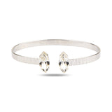 Rose Gold Plated Sterling Silver Open Bracelet - Dazzling Multi-Cut Swarovski Crystals
