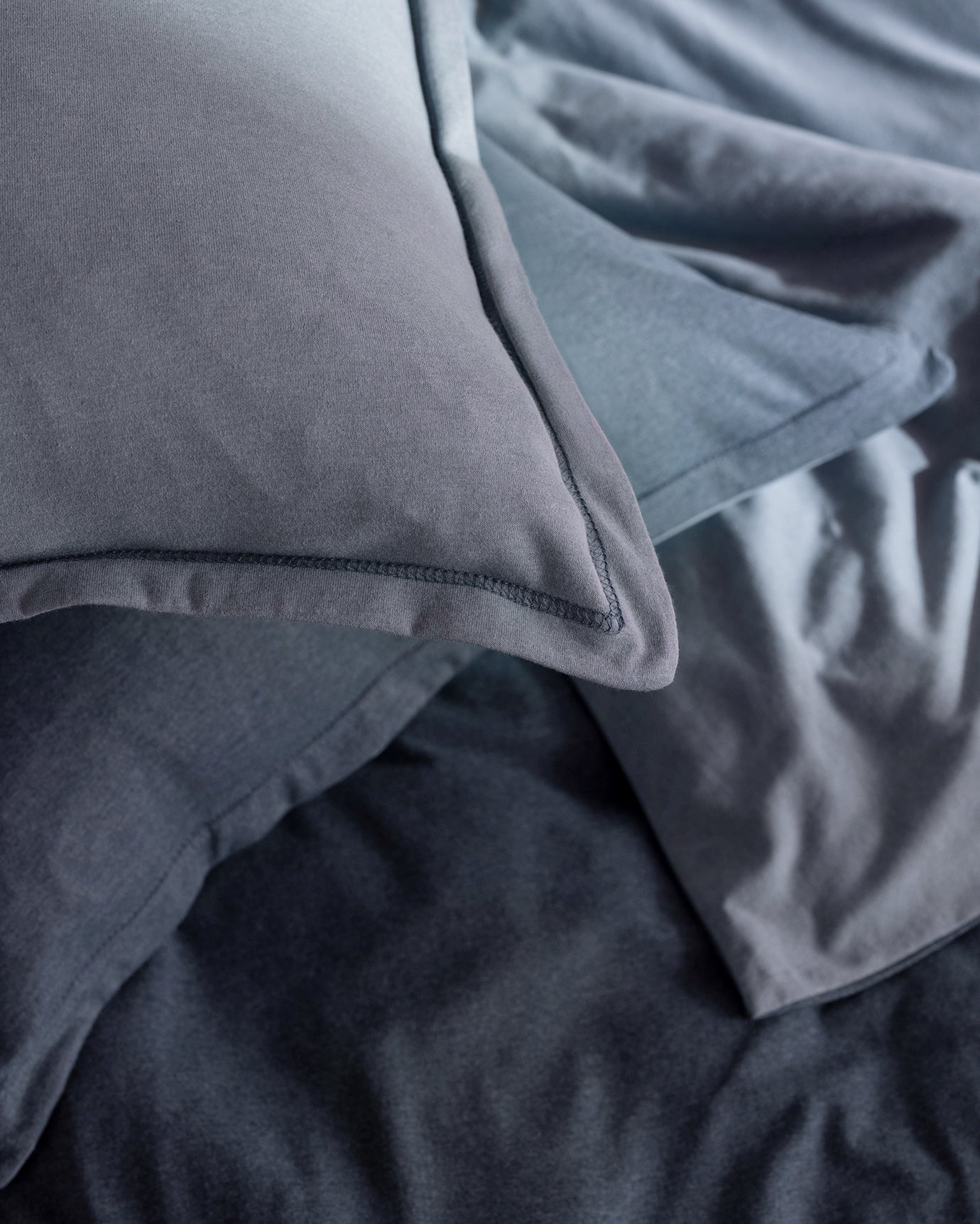 Cotton Blend Jersey Double Duvet Cover Set - Soft & Fitted Comfort