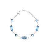 Colorful Cushion & Baguette Crystal Bracelet - Modern Mixed Cut Design