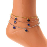 Sterling Silver Enamel Elephant Anklet - Delicate Charm Design