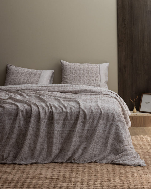 100% Cotton Single Duvet Cover Set - Crepe Print Design