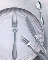 Stainless Steel 42-Piece Flatware Set - Elegant Silver Design