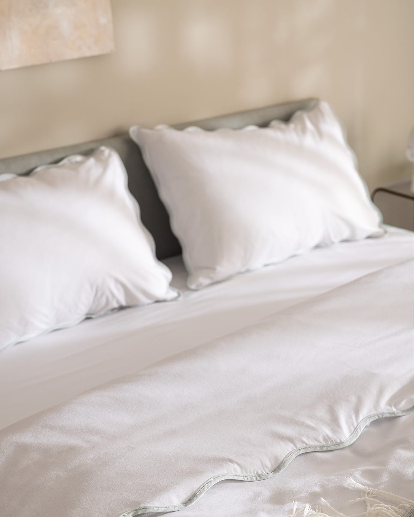 Justine Double 100% Cotton Duvet Cover Set - White & Blue