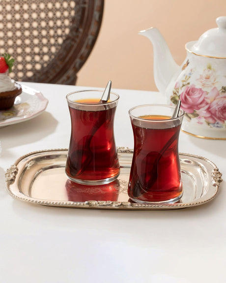Clear Glass 6-Piece Tea Glass Set - Modern Esperanza Design