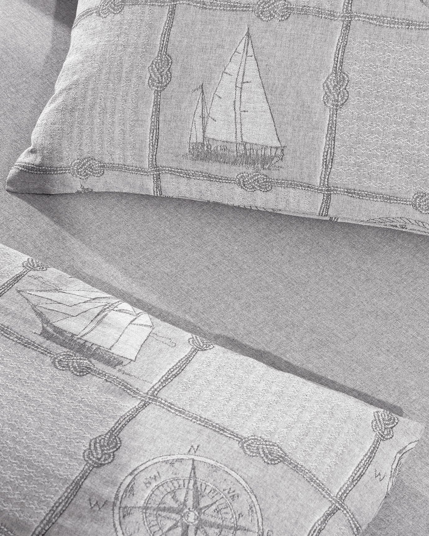 Viscose-katoenmix Dubbel Dekbedovertrekset - Etretat Jacquard