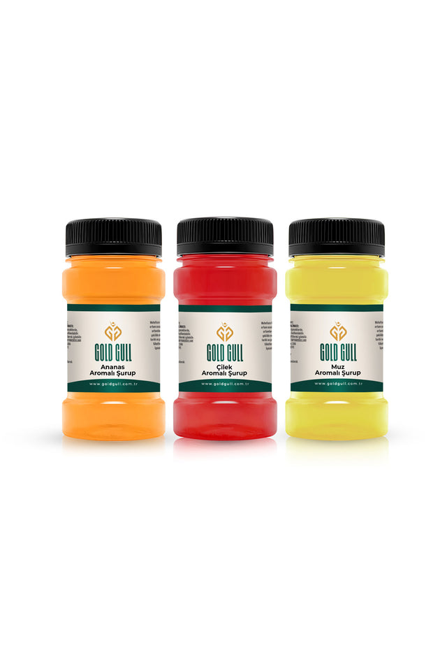 Gold Gull Professional Fruit & Coffee Syrup Variety Pack - Pineapple, Strawberry, Banana - 3 x 80ml (240ml)