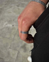 Sterling Silver Viking Ring - Runic Engraved & Adjustable