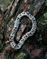 Sterling Silver Men's Chain Bracelet - Hand-Carved Heavy Design