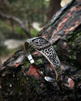 Sterling Silver Zulfiqar & Ali Script Cuff Bracelet - Adjustable