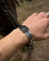 Sterling Silver Zulfiqar & Ali Script Cuff Bracelet - Adjustable