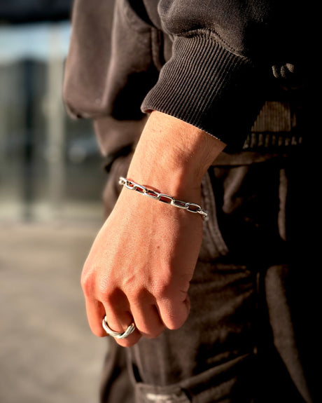 925 Sterling Silver Minimalist Paper Clip Chain Bracelet