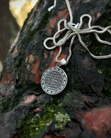Ciondolo Rotondo in Argento Sterling con Ayatul Kursi - Protezione Divina