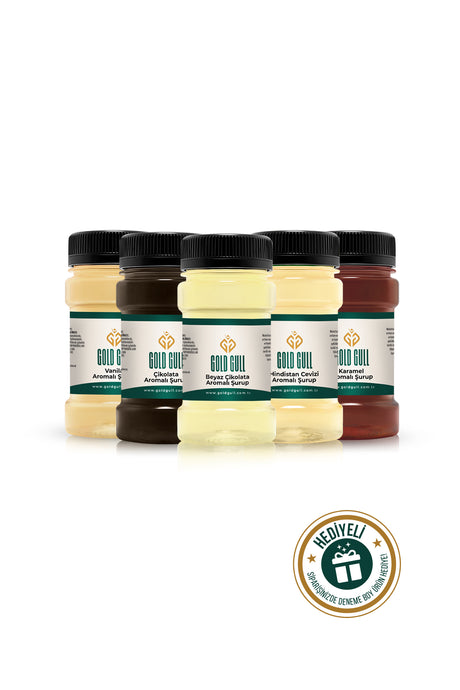 Gold Gull Gourmet Coffee & Dessert Syrup Assortment - 5 x 80ml (400ml Total)