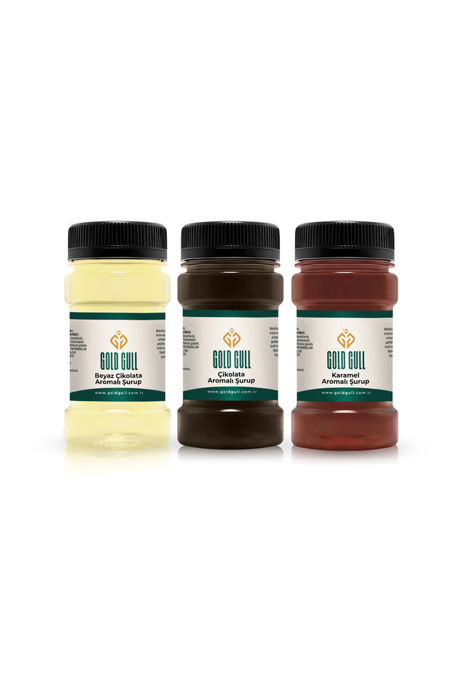 Gold Gull Professional Coffee & Dessert Syrup Variety Pack - Chocolate, White Chocolate, Caramel - 3 x 80ml