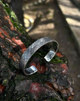 Sterling Silver Bracelet - Antiqued Textured Adjustable Design