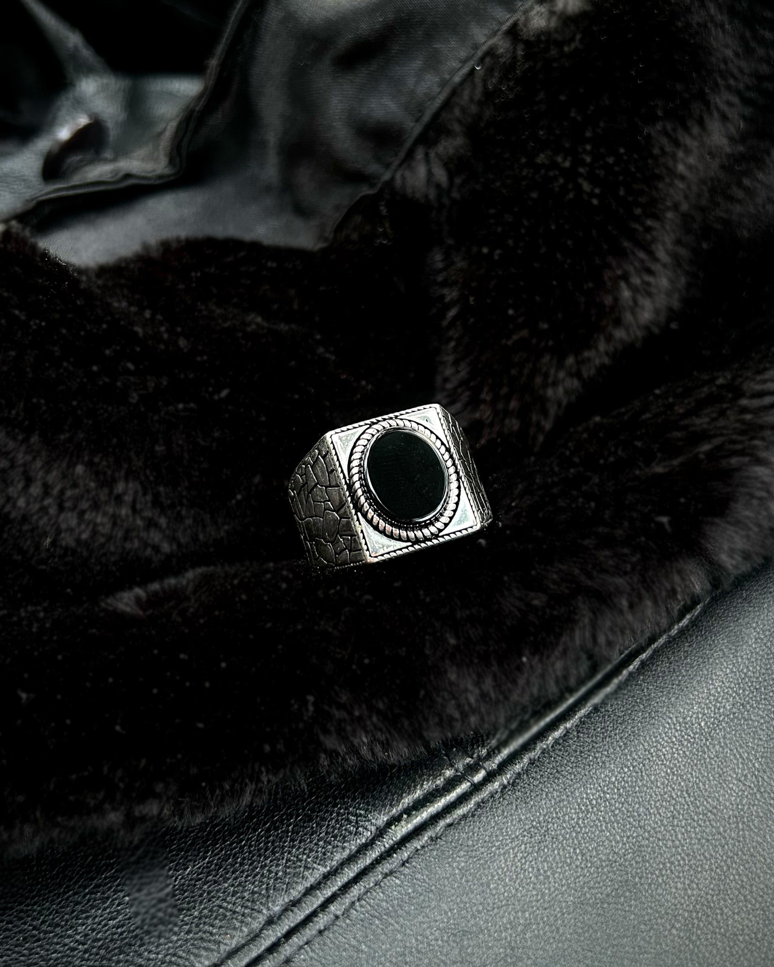 Sterling Silver Black Onyx Ring - Bold & Masculine Statement