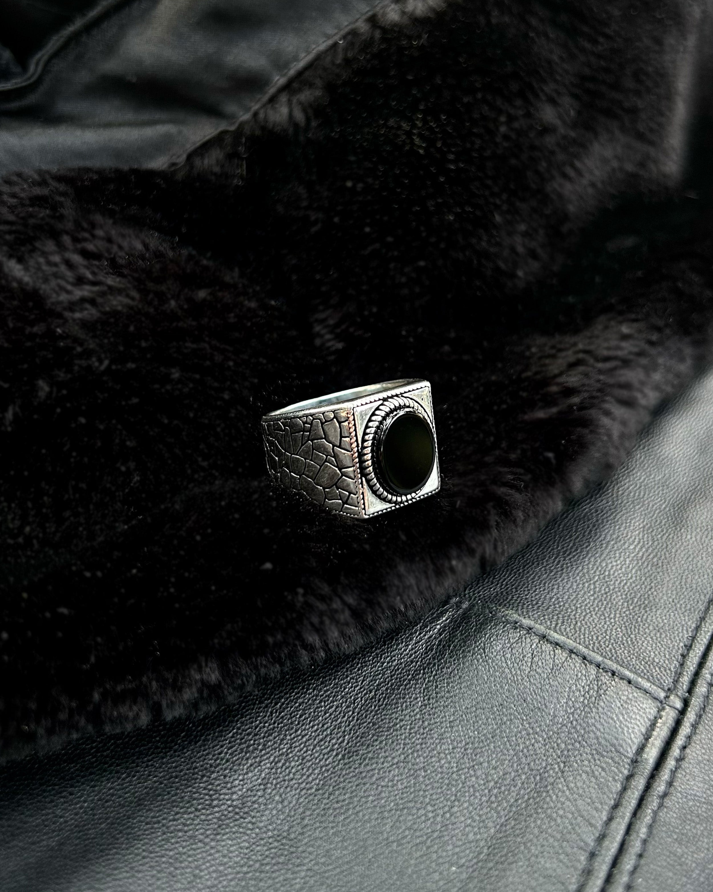 Sterling Silver Black Onyx Ring - Bold & Masculine Statement