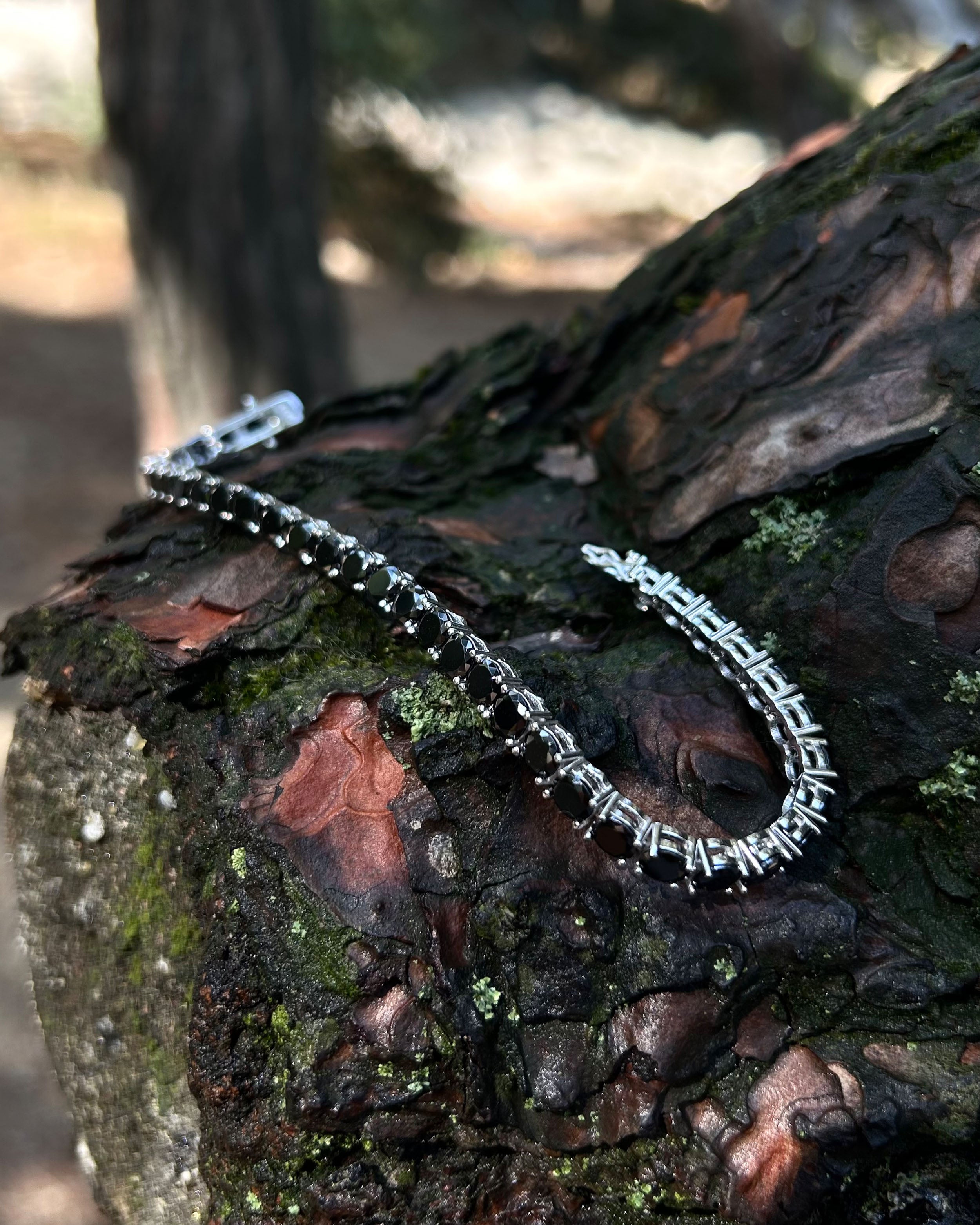 Zwart Rodium Geplateerde Sterling Zilveren Tennisarmband - Elegante Glans
