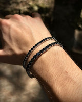 Zwart Rodium Geplateerde Sterling Zilveren Tennisarmband - Elegante Glans