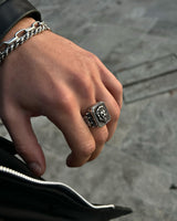 925 Sterling Silver Ring - Majestic Lion Head Statement Piece